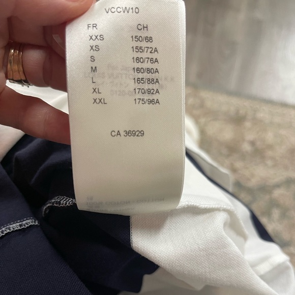 Louis Vuitton striped cotton midi dress w/ signature denim monogram pocket . XL - Picture 9 of 11